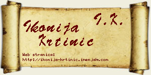 Ikonija Krtinić vizit kartica